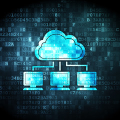 Wall Mural - Cloud computing concept: Cloud Network on digital background