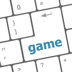 Poster - Computer keyboard with game key - technology background