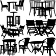 tables and chairs collection - vector