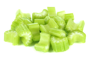 Sticker - Fresh sliced green celery isolated on white