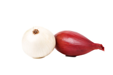 Wall Mural - White onion and red onion.