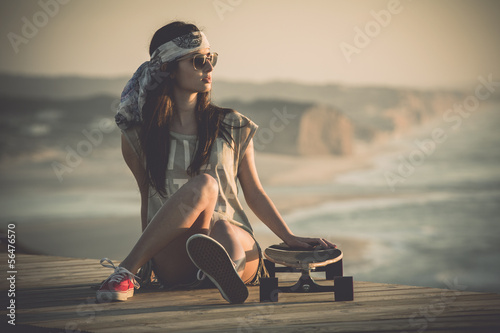 Foto-Stoff bedruckt - Skater Girl (von ikostudio)