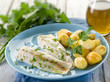 steamed cod with parsley and potatoes