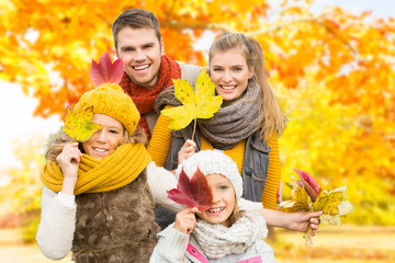 Poster - family time in nature leaft autumn