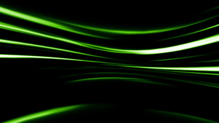 Poster - Abstract green line on black background