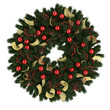 Christmas advent wreath isolated on white