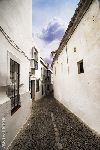 Fotografía Narrow white street in Arcos de la Frontera, Cadiz (Andalusia).