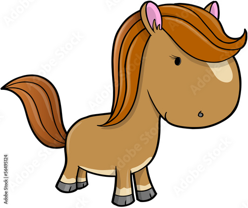 Naklejka na meble Pony Horse Vector Illustration Vector Art