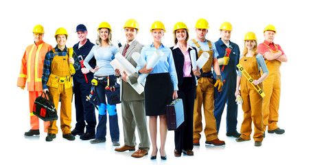 Wall Mural - Construction workers group.