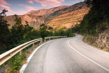 Wall Mural - Montenegro, curved  mountain highway