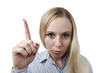 © grufnar - portrait of a strict woman on a white background