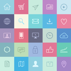 Wall Mural - flat application icons set