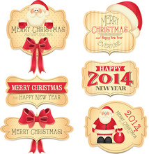 New Year And Christmas Labels