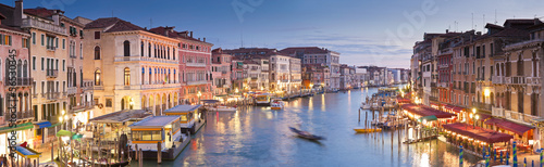 Naklejka - mata magnetyczna na lodówkę Grand Canal, Villas and Gondolas, Venice