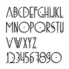 Poster - Elegant alphabet letters and numbers with shadow
