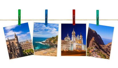 Wall Mural - Spain travel photography on clothespins