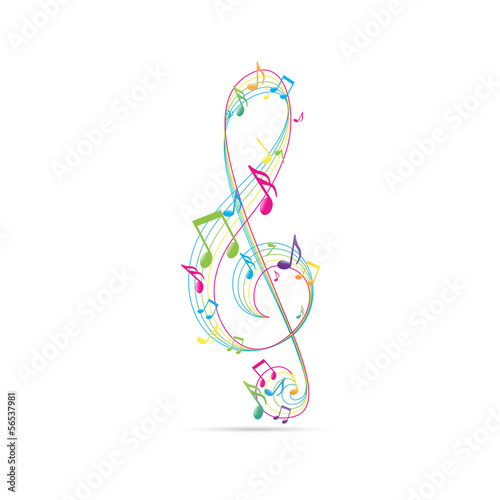 Cle De Sol Avec Notes De Couleurs Stock Vector Adobe Stock Cle De Sol Avec Notes De Couleurs Stock Vector Adobe Stock