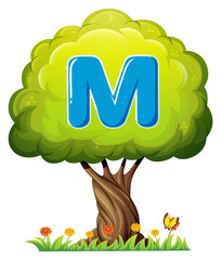 Sticker - A tree with a letter M