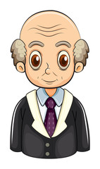 Sticker - A bald businessman