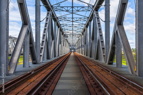 Naklejka na szafę Historical railway bridge in Tczew, Poland