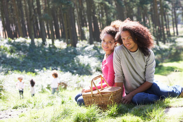 Wall Mural - Family Having Picnic In Countryside