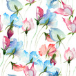 Seamless wallpaper with Sweet pea flowers
