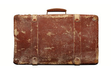 Old Vintage Suitcase Isolated On White Background