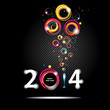 New year 2014 in black background  Abstract poster