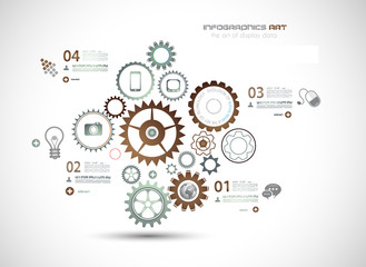Poster - Infographics and High Tech background for business