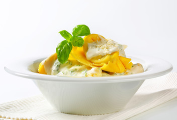 Sticker - Ricotta and spinach tortelloni with cream sauce and Parmesan