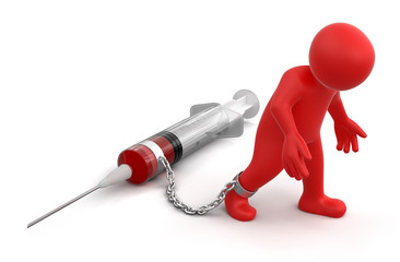 Poster - Man and Syringe (clipping path included)