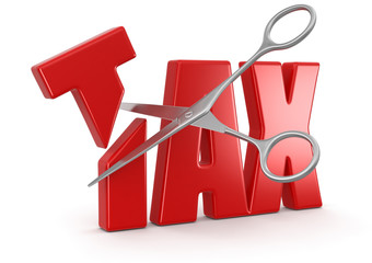 Poster - TAX and Scissors (clipping path included)