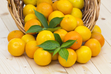 Canvas Print - fresh tangerines on the table