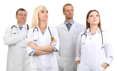 Poster - Medical workers isolated on white