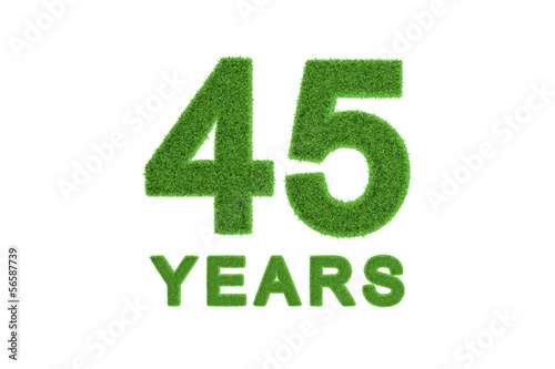 Photographie 45 Years green grass anniversary numbers