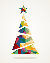Merry Christmas Trendy Abstract Tree EPS10 File.