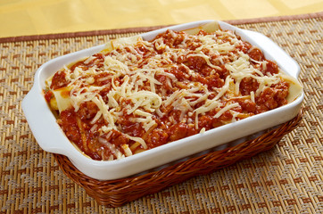 Sticker - Lasagna with beef .