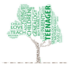 Conceptual green tree word clou