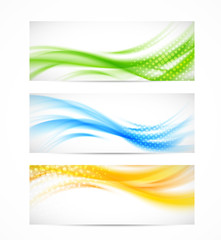 Poster - Set of wavy banners