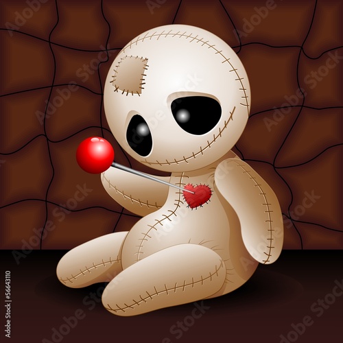 Voodoo Doll Cartoon in Love-Bambola Voodoo Amore e Cuore