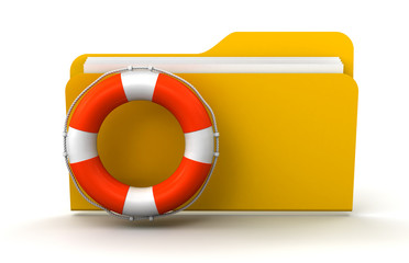 Poster - Folder and Lifebuoy (clipping path included)