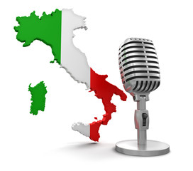 Poster - Microphone and Italy (clipping path included)
