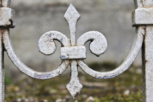 Fotomural Hierro forjado de la flor de lis en el cementerio de Pere Lachaise, en París