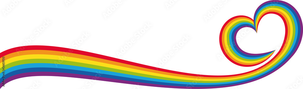 Banner cuore arcobaleno - obrazy, fototapety, plakaty 