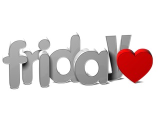 Leinwandbilder - 3D Word Friday on white background
