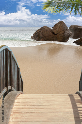 Naklejka nad blat kuchenny plage des Seychelles