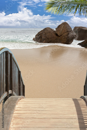 Naklejka - mata magnetyczna na lodówkę plage des Seychelles