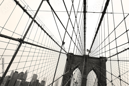 Nowoczesny obraz na płótnie Brooklyn Bridge, Sepia