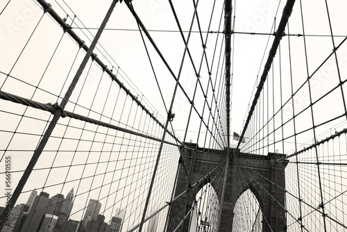 Obraz w ramie Brooklyn Bridge, Sepia