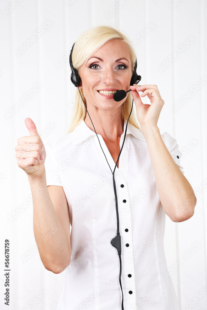 Call center operator in office